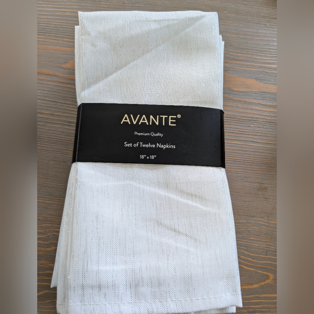 💜Avante Premium Cloth Napkins, Set of 12, 18"x18" each, NWT